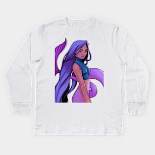 Mermaid Girl Kids Long Sleeve T-Shirt